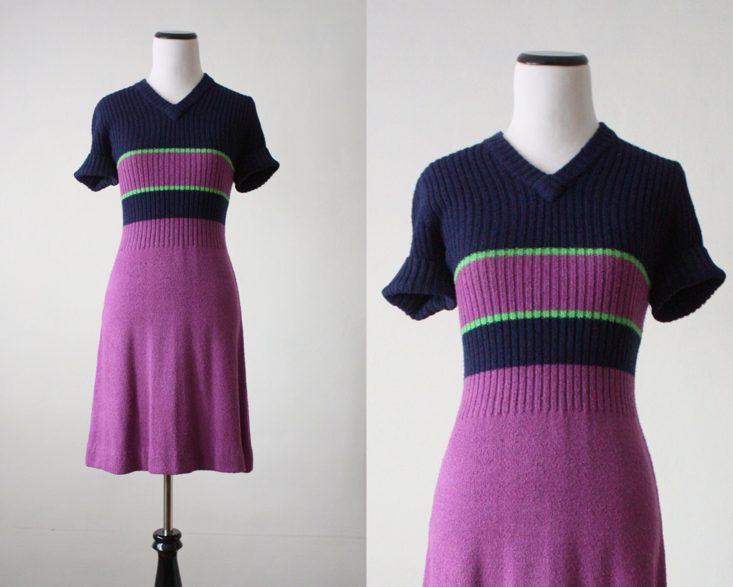 vintage 1970's sweater dress
