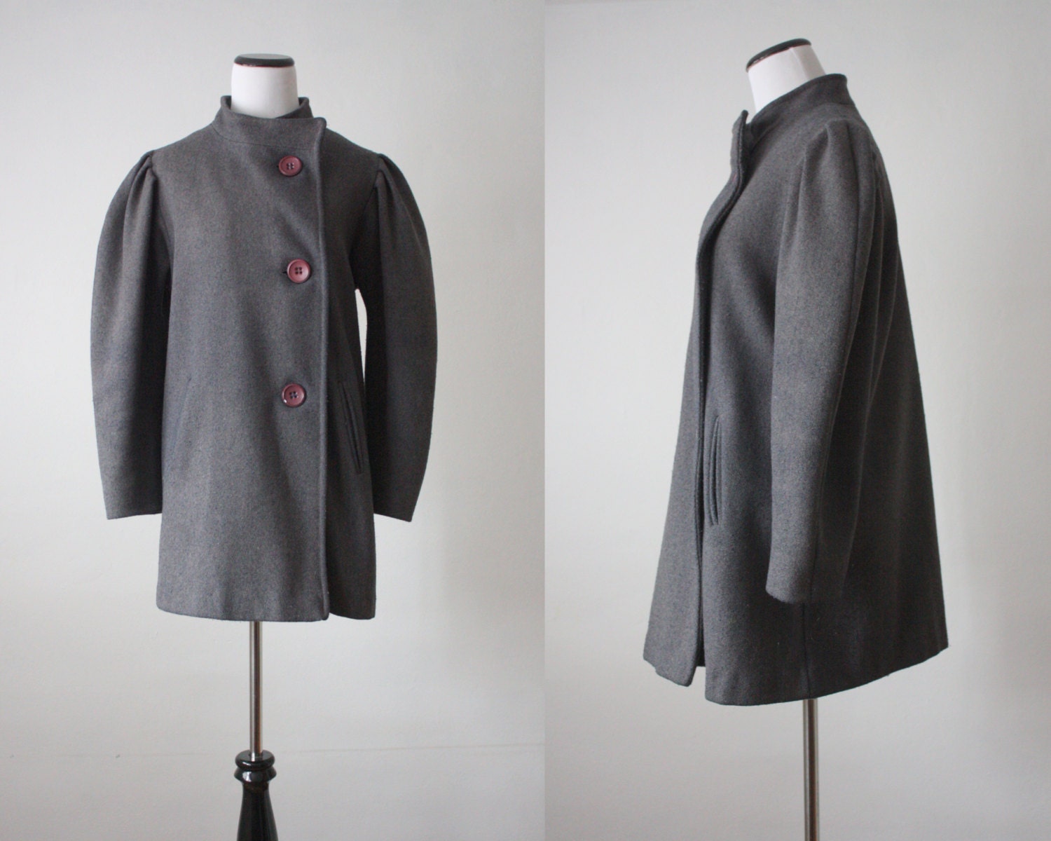 1980s charcoal coat