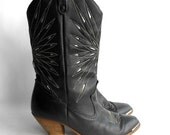 Vintage Dingo Stitched Leather Cowboy Boots Womens Size 6 or 6.5