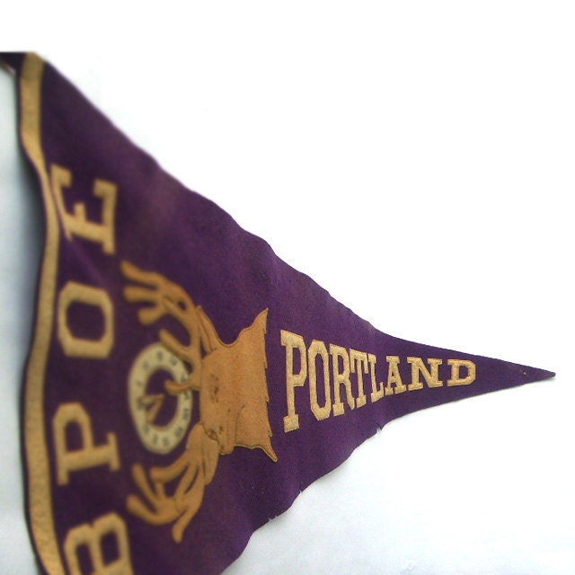Antique Elks Lodge Portland Pennant BPOE
