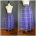 1960s Plaid Tulle Maxi Skirt / Full Circle Skirt with Sheer Overlay / size medium