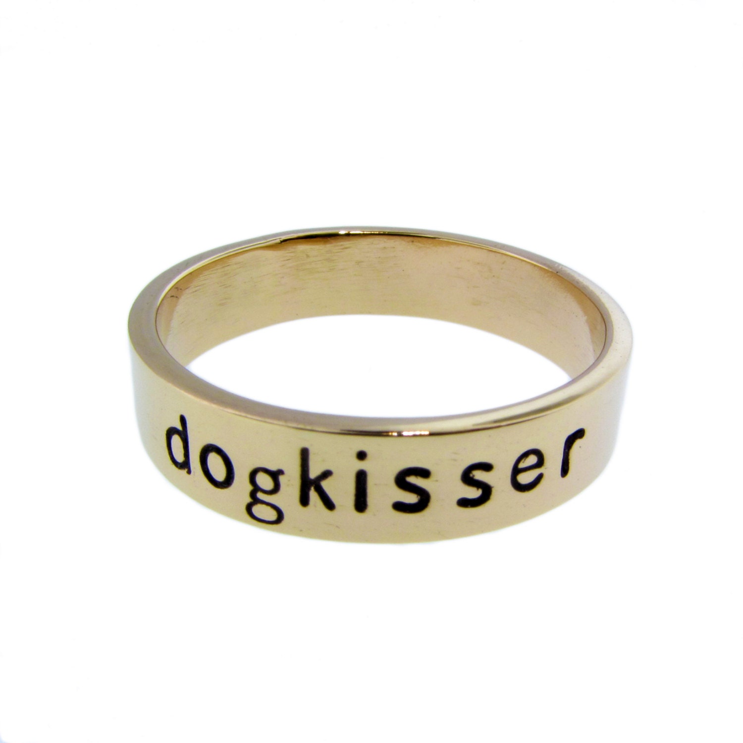 Personalized Gold Ring - 14K Solid Gold Name Ring - 5mm wide ring