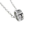 Hugs and Kisses Hand Stamped Loop Charm Necklace by Metal Pressions