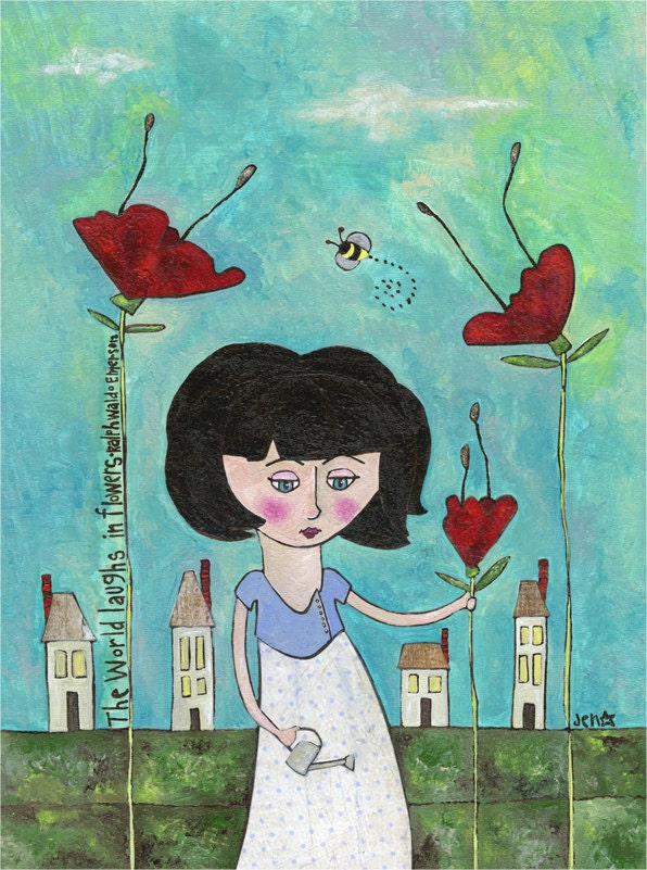 Art Print 11x14. The World Laughs In Flowers