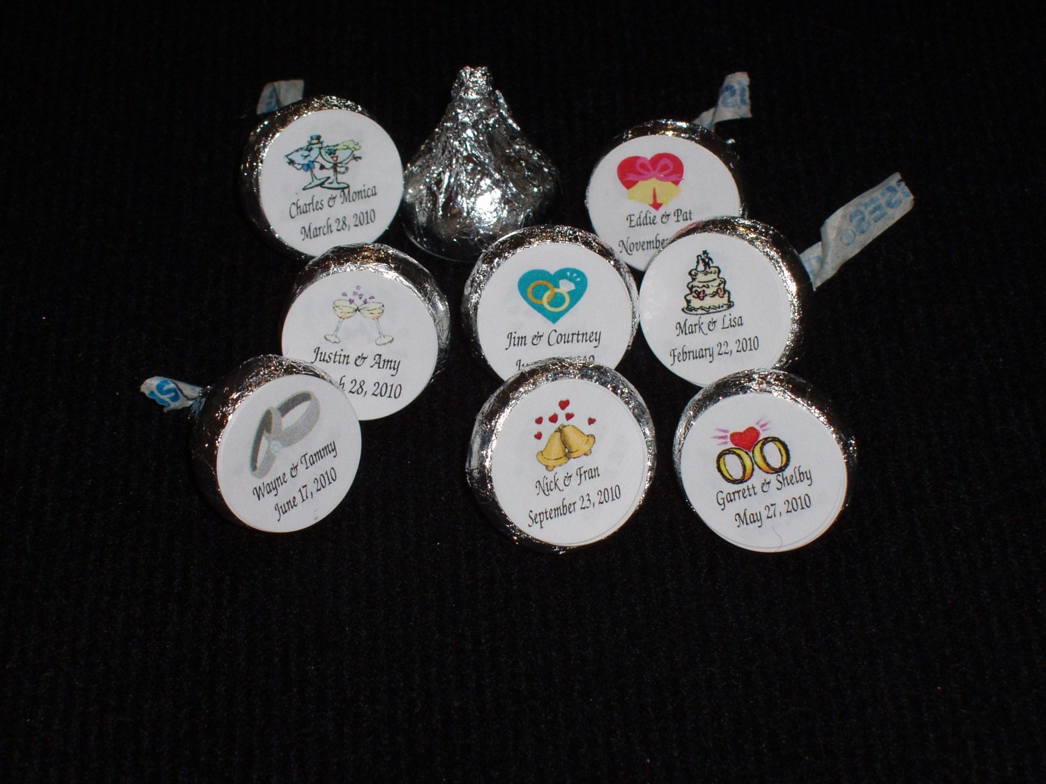 108 Kiss Candy Wrappers Personalized - Wedding Shower Bachelorette Engagement Anniversary - Party Favors - More Graphics to Choose From