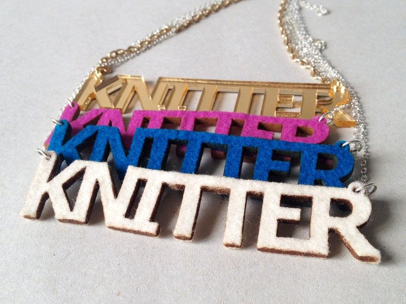 Felt Knitter Necklace - Laser Cut Wool