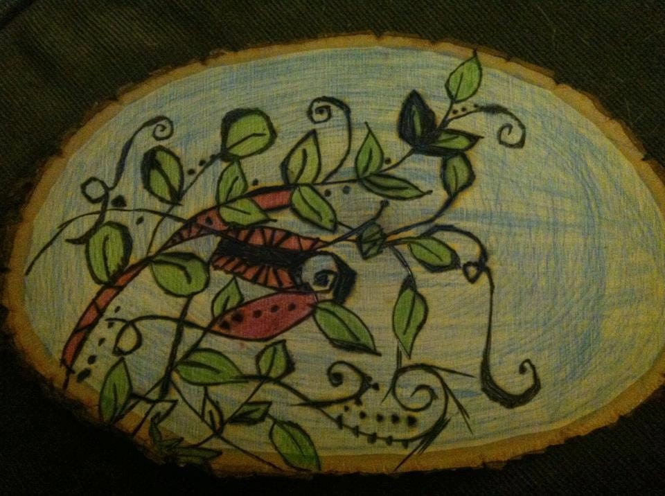 OOAK Flowers on a Pond Wood Burning Handmade, Wall or Home Decor, Cabin Life, Spring, Water, Home, Colored, Vines
