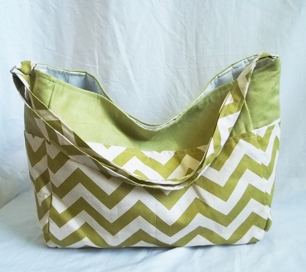 Diaper bag - School Bag - Messenger Style Market bag - Reversible Bag with Tons of Pockets