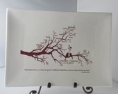 Wedding Family Tree Platter with Lovebirds--Bride and Groom Personalized Wedding Gift for Parents