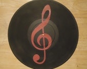 Treble Clef Painted Vinyl Record