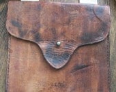 Antique Primitive Handmade Leather Messenger Bag from Rustysecrets