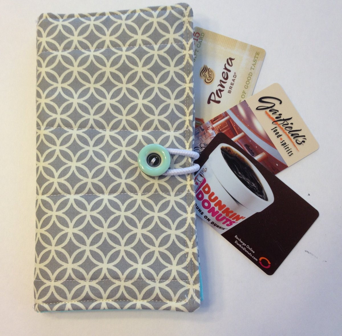 Gray and white Wallet, Bifold Wallet for Women, Card Organizer Wallet