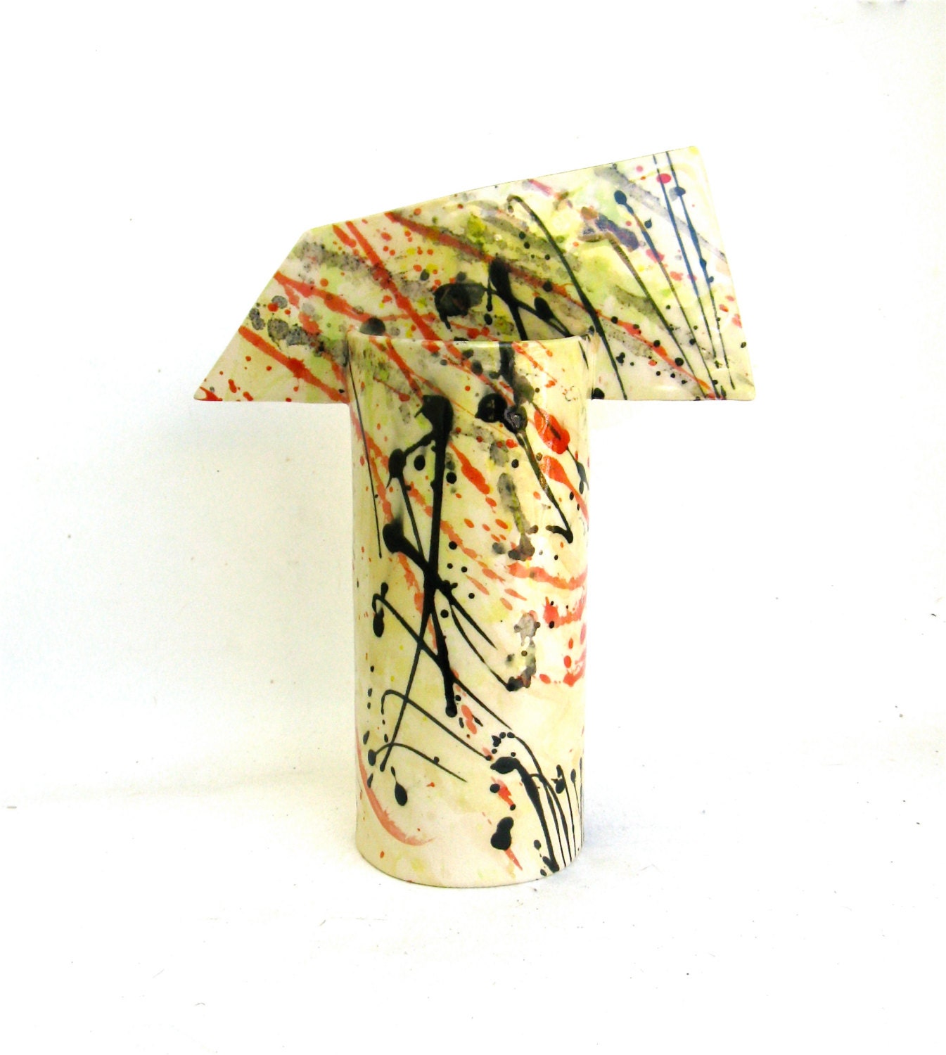hand built abstract porcelain vessel