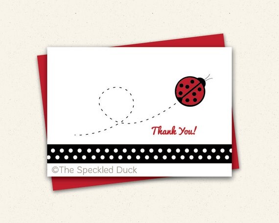 Little Ladybugs - Set of 12 Folded Notecards Il_570xn