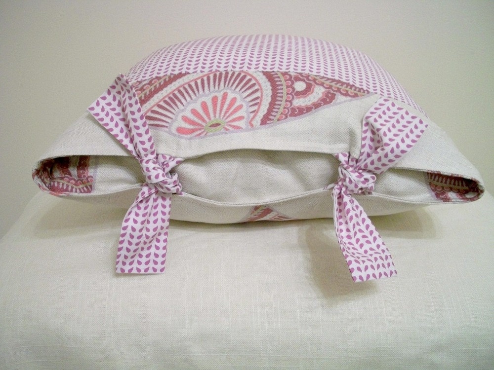 Decorative Pillow Cover Spring Colors Linen Cotton Paisley