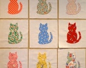 Calico Cats Appliqued Quilt Blocks