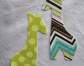 2 Small Diy Fabric Iron On Applique Giraffes