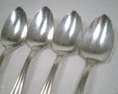 Victorian Fruit Spoons, set of 4, Grapefruit spoons, Set of spoons, Serrated spoons, Vacation SALE