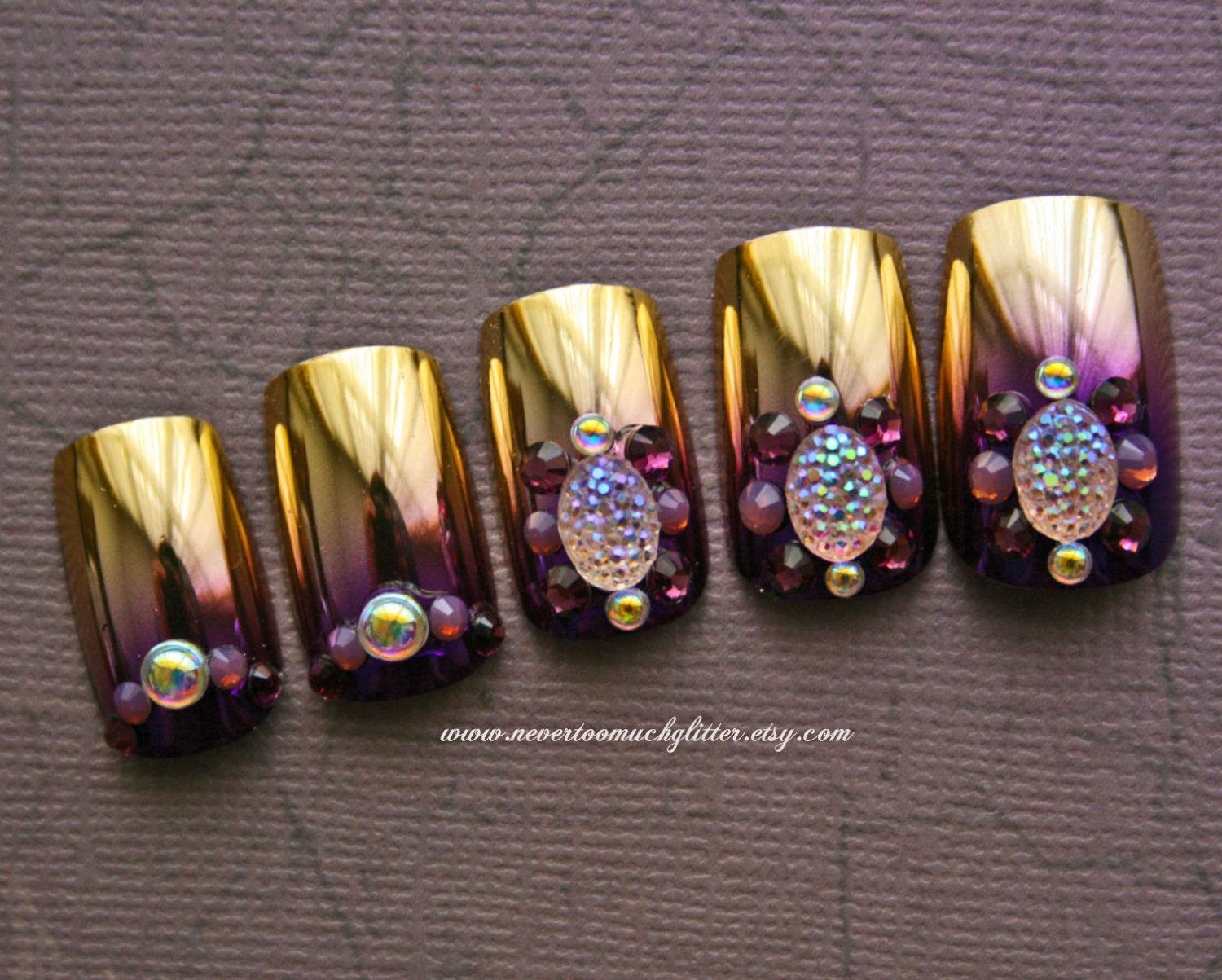 Japanese 3D Nail Art-Bejeweled Twilight Deco Fake Nails