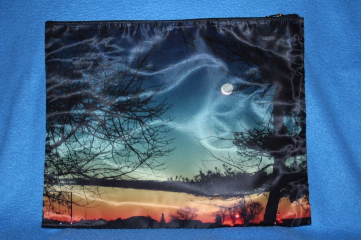 Moon Pouch or Cosmetic Bag  - HUGE 14 x 11 inches Dawn's Early Light phot