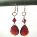 Hessonite Quartz And Swarovski Crystal Gold Filled Earrings