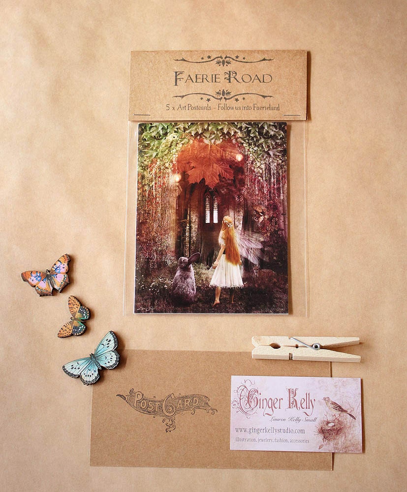 Faerie Road, Enchanted Realm Art Postcards Set of 5