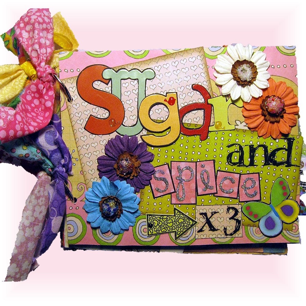 Girl Scrapbook Album-Sugar and Spice-Personalized With Your Own Photos