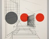 Perspective architecture 3, architectural graphic design, 16 x 20 inches silkscreen print