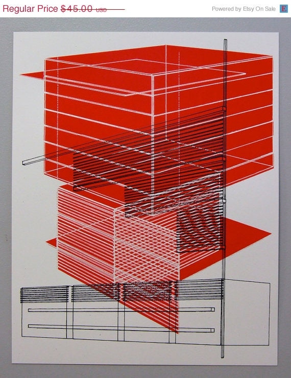 Perspective overlap 2, multilayer 16 x 20 inch silkscreen print