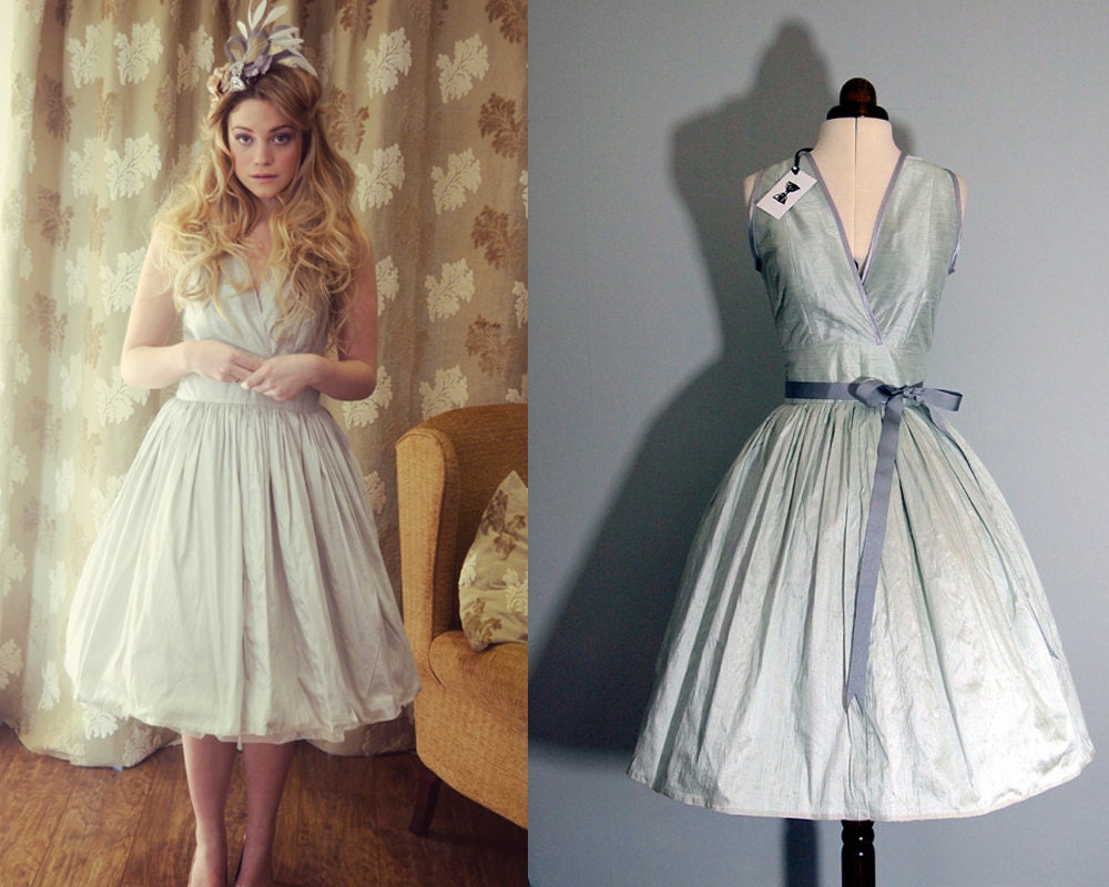 Mint Silk Taffeta Cocktail Dress - MADE TO ORDER