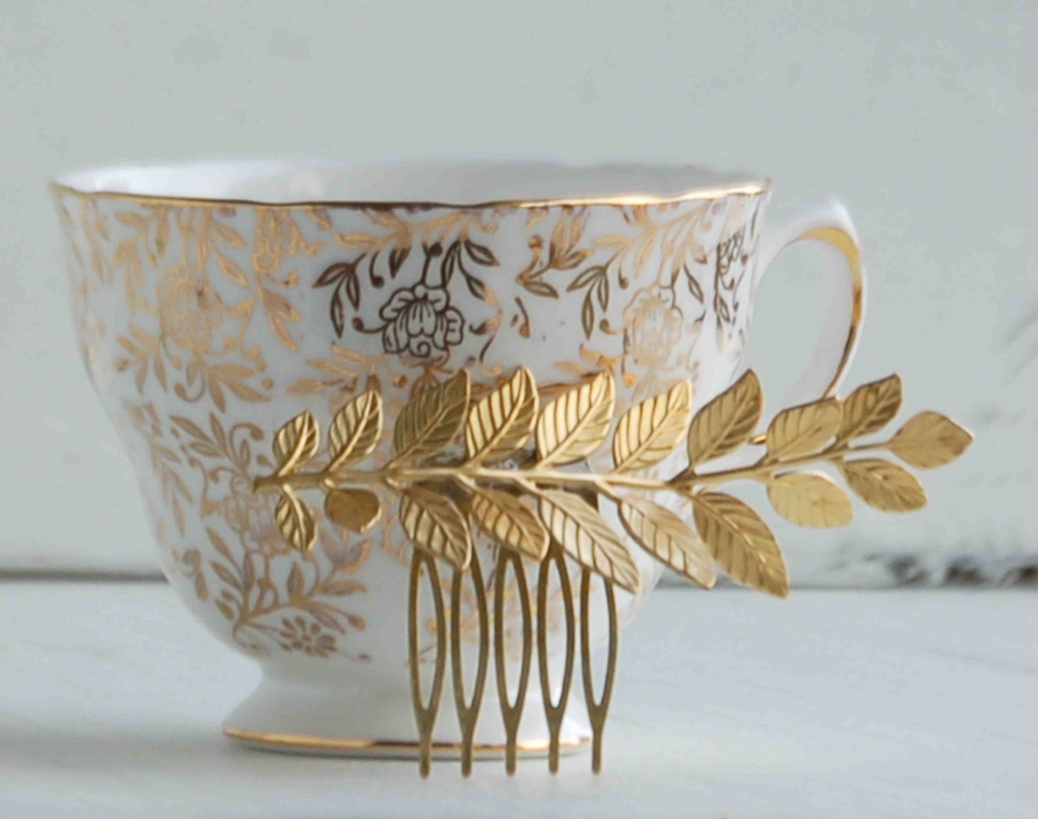 Golden LEAF Branch Hair Comb Woodland Whimsical Nature Bridal Gold LEAF Fairy Wedding
