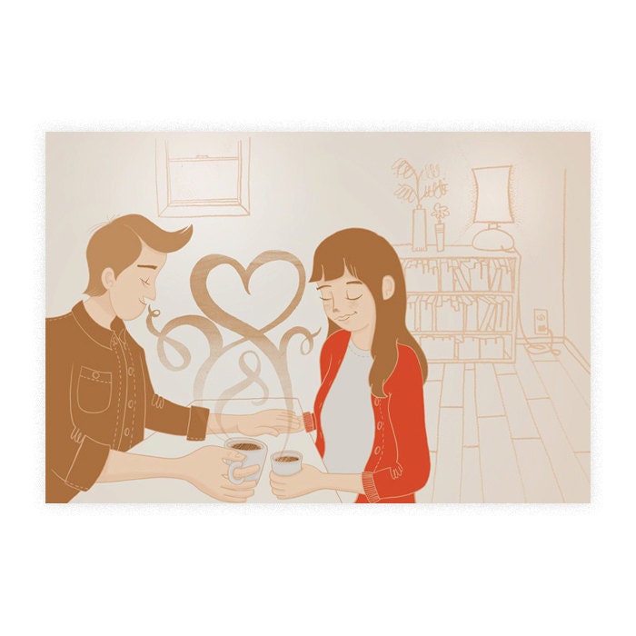 Coffee and Tea Love fine art print, 13 x 19
