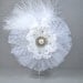 Fancy Floral, Feather, Russian Veil and Tulle Hair Fascinator-Hair Clip, Accessory