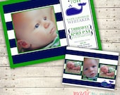 Digital Custom Doublesided Birth Announcement Preppy Whale Il_170x135