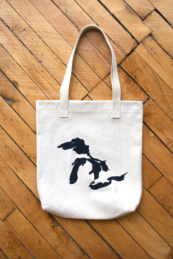 Tote Bag/ Great Lakes silk screen