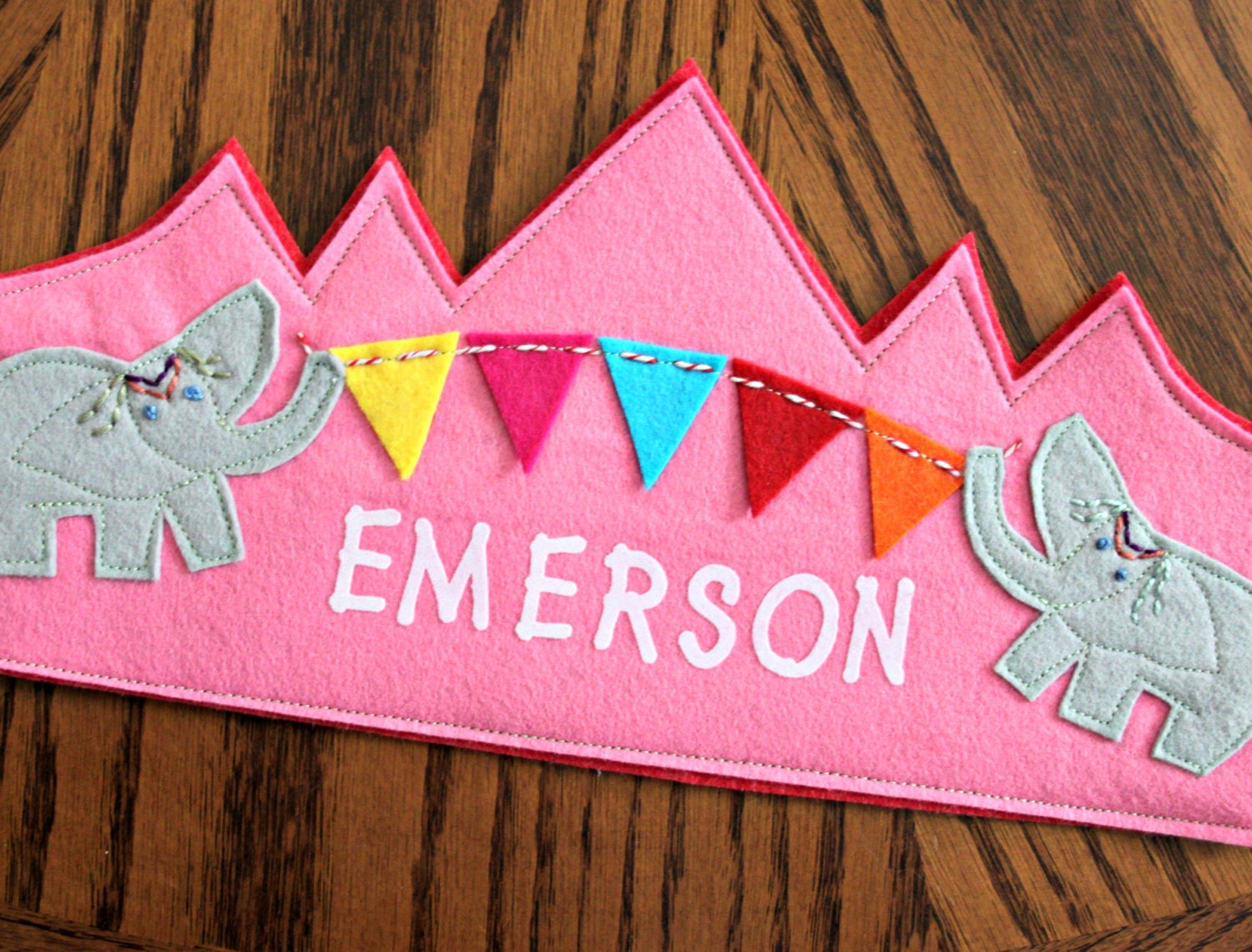 Girl Elephant Banner Birthday Crown