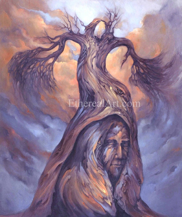 The Shaman's Tree  Art Print on Photo Paper