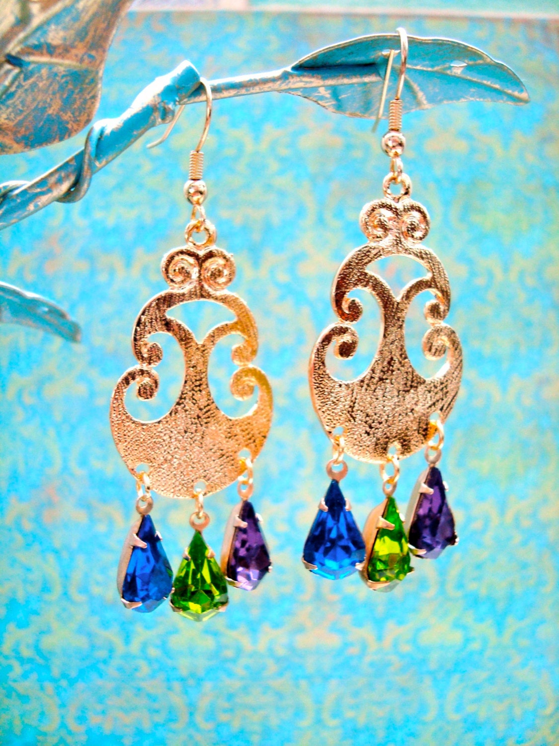 vintage gem earrings