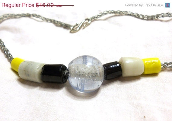 50% off Sale - Silver-Tone Beaded Viking Knit Necklace