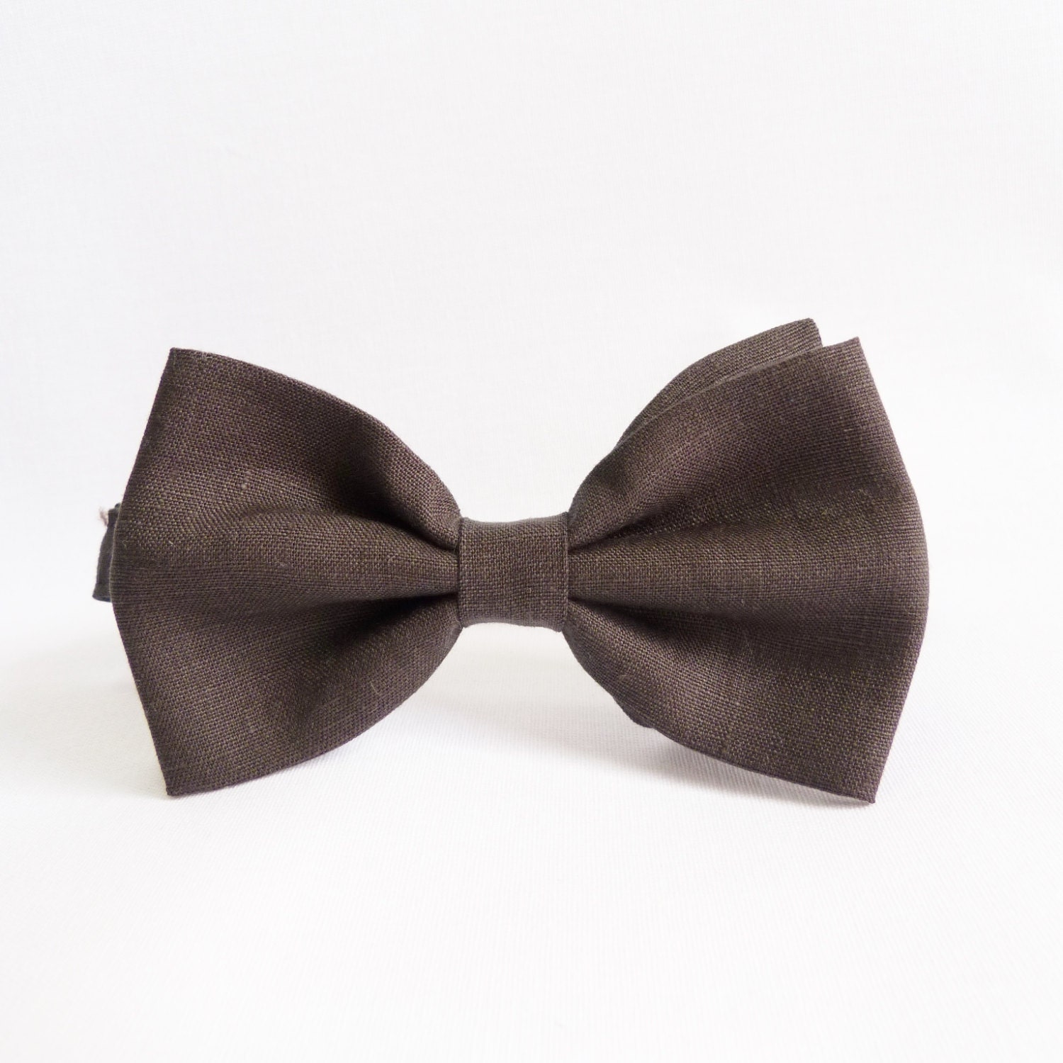 Bow Tie - Faded Black Linen, pretied bow tie, wedding accessory
