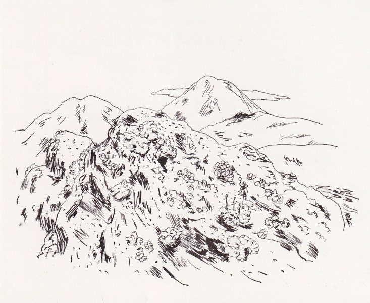 Original Pen and Ink Drawing from Sleep Without Shelter