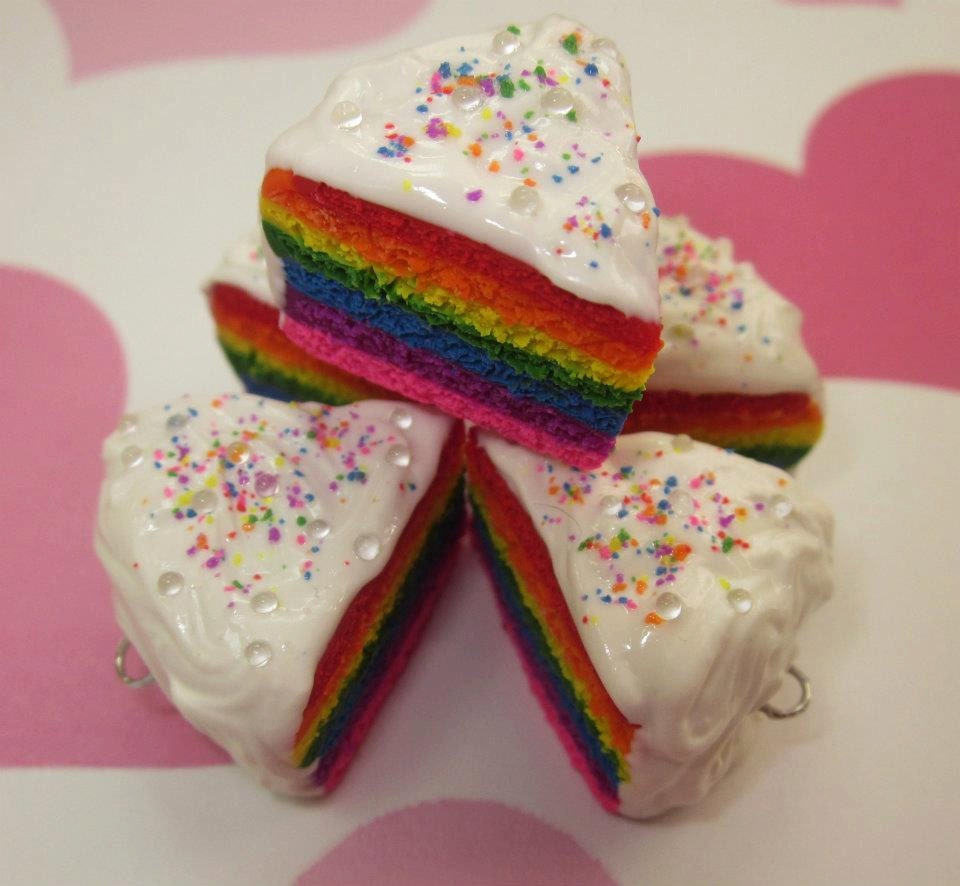 Scented Rainbow Cake Slice Charm