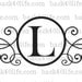 Swirly Circle Monogram Vinyl Wall Decal (m-010)