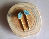 2 Pretty Handmade Porcelain LEAF Bobby Pins / Hair Accessories