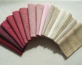 Pink and Natural Neutral Hand Dyed and Felted Wool Fabric Perfect for Rug Hooking and Applique 3103