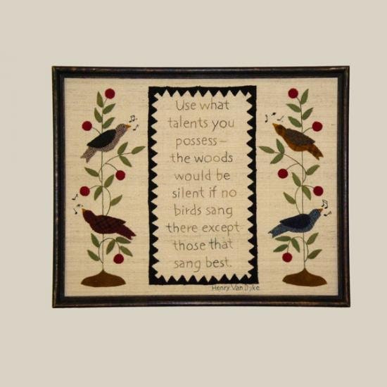 Wool Applique and Stitchery Pattern "Sing", by Bonnie Sullivan, All Through the Night