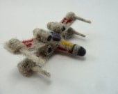 X-Wing Starfighter, Wool Felted STAR WARS ornament, decoration made to order
