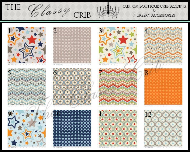 CUSTOM Baby Crib Bedding - One For The Boys by Zoe Pearn
