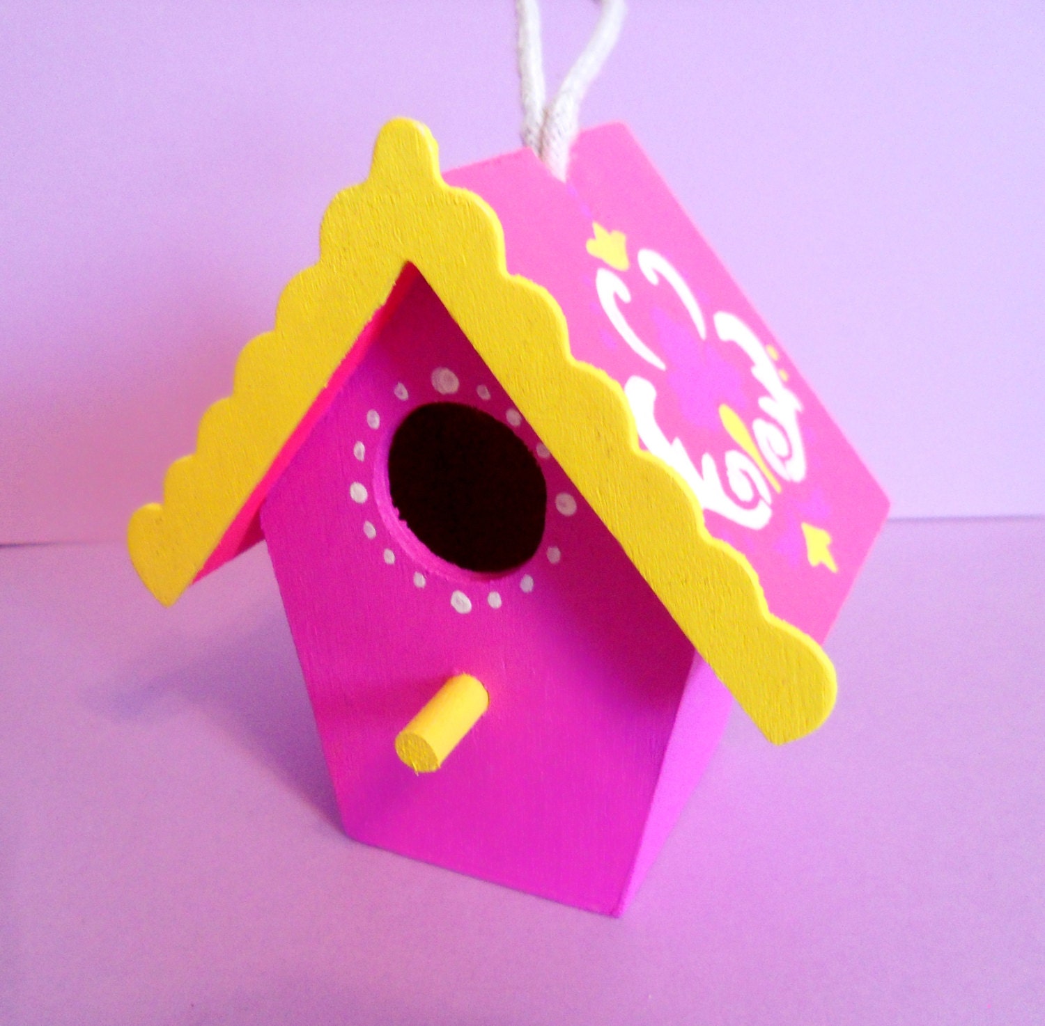 Purple Paisley Mini Wooden Birdhouse