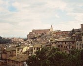 Siena Cityscape . 5x7 Fine Art Photography Print . landscape . travel. Tuscany Italy . dreamy . urban . pastel . architecture . blue gold
